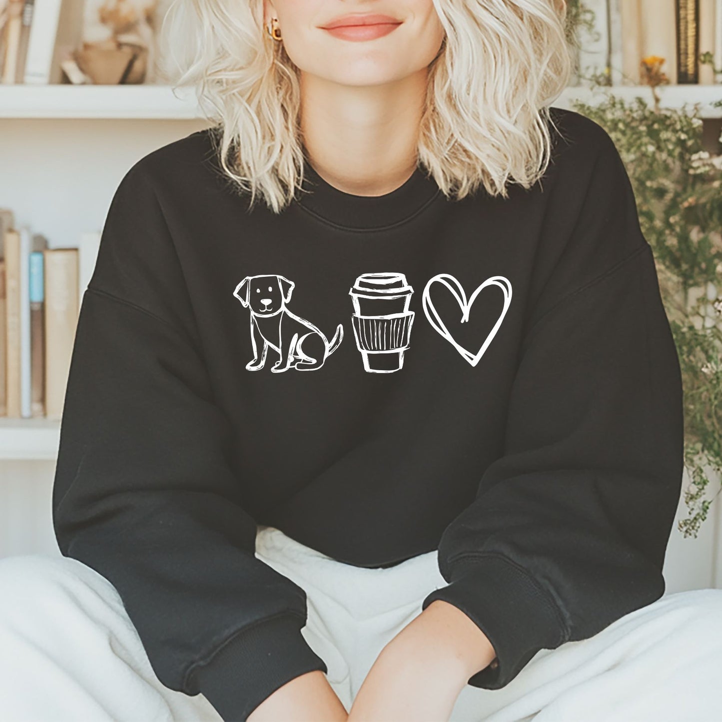 Dogs, Coffee & Love Comfort Colors Crewneck
