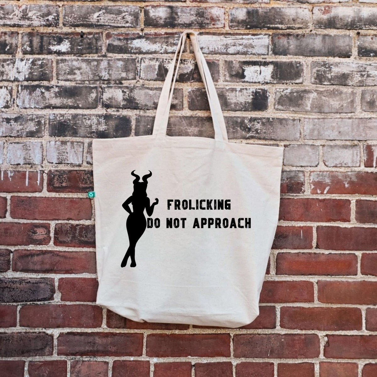 Frolicking Do Not Approach - Recycled Canvas Tote Bag