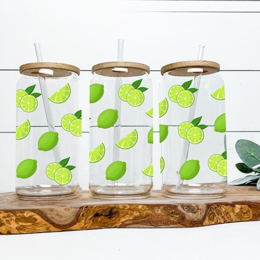 16oz Glass Tumbler - Limes