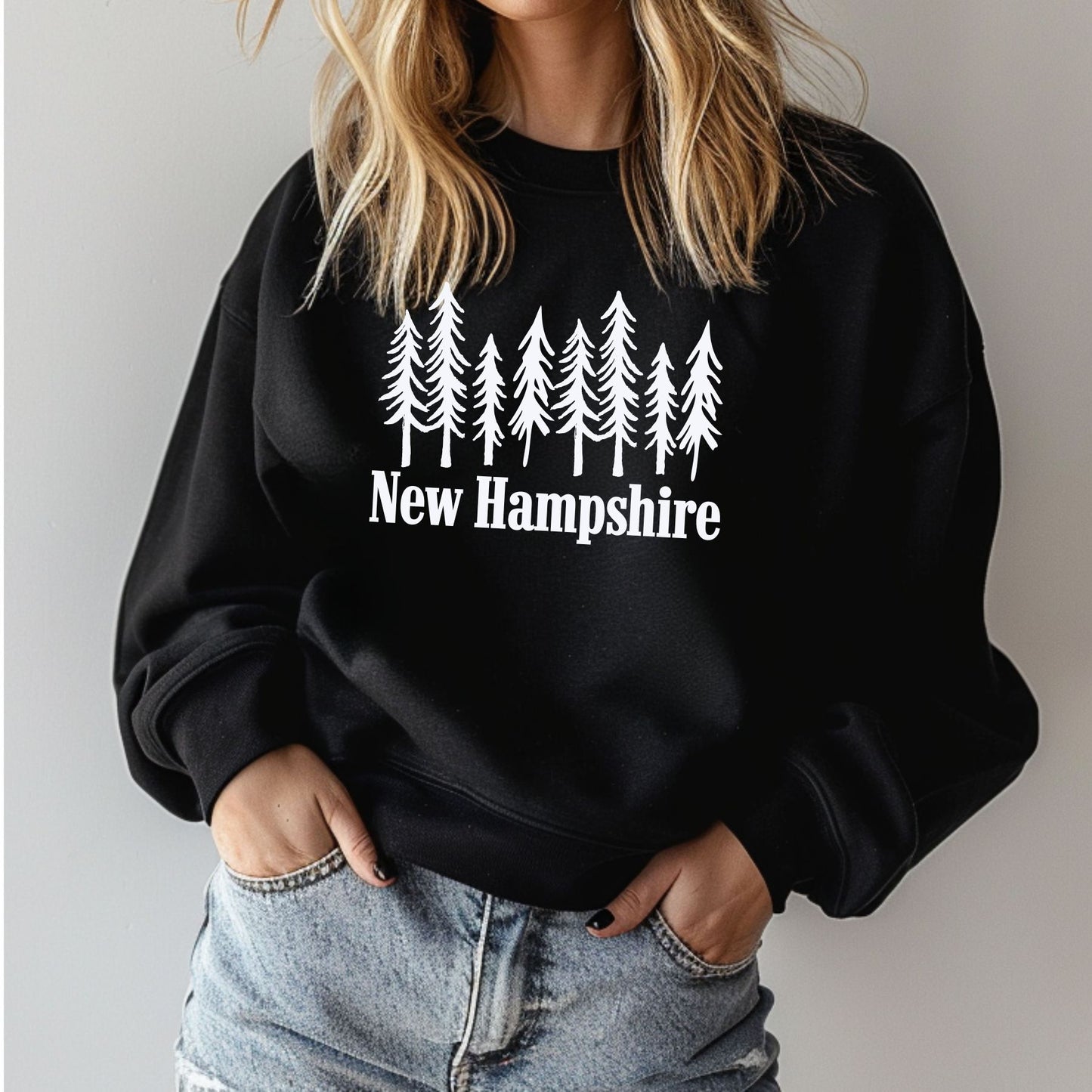New Hampshire Trees on Comfort Colors Crewneck