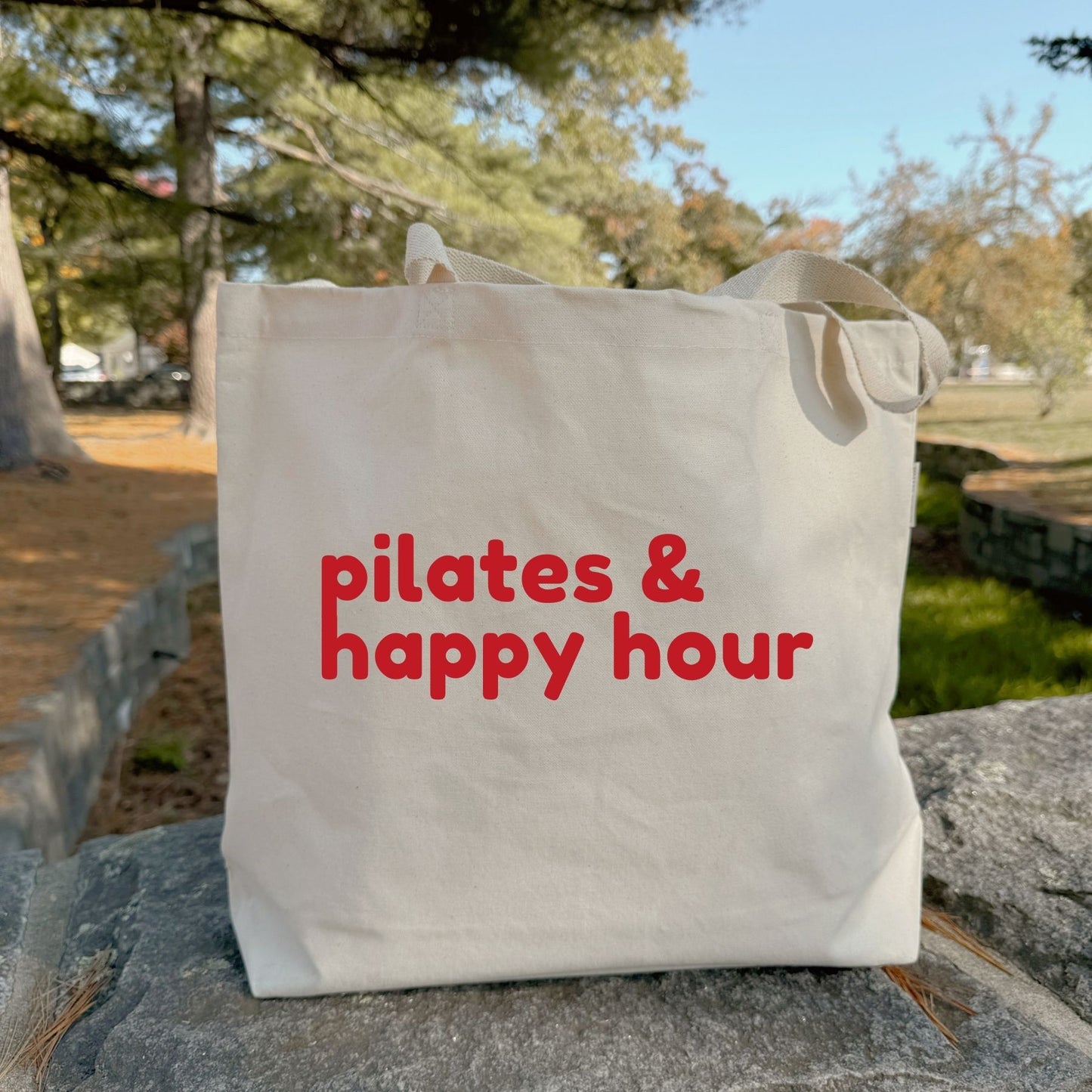 Recycled Canvas Tote Bag - Pilates & Happy Hour