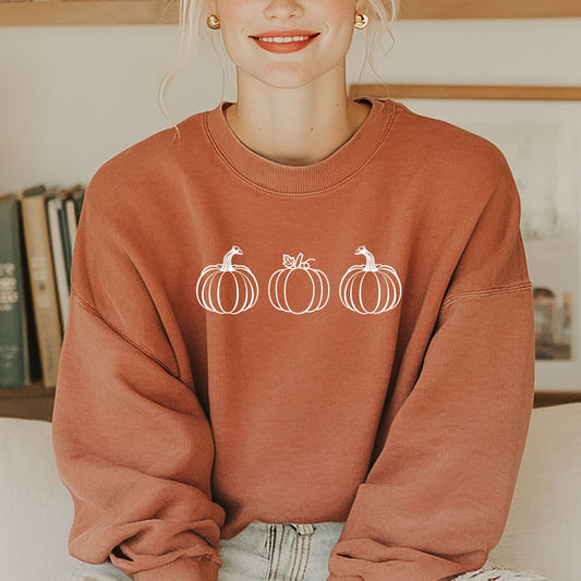 Three Little Pumpkins on Comfort Colors Crewneck