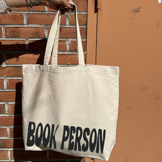 Recycled Canvas Book Tote - Book Person