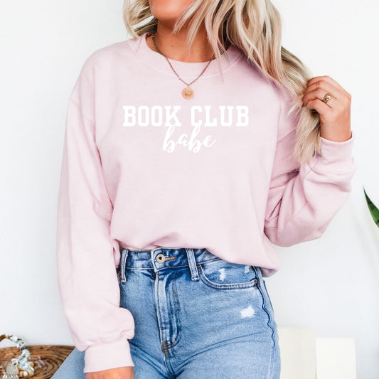Book Club Babe Crewneck in Pink