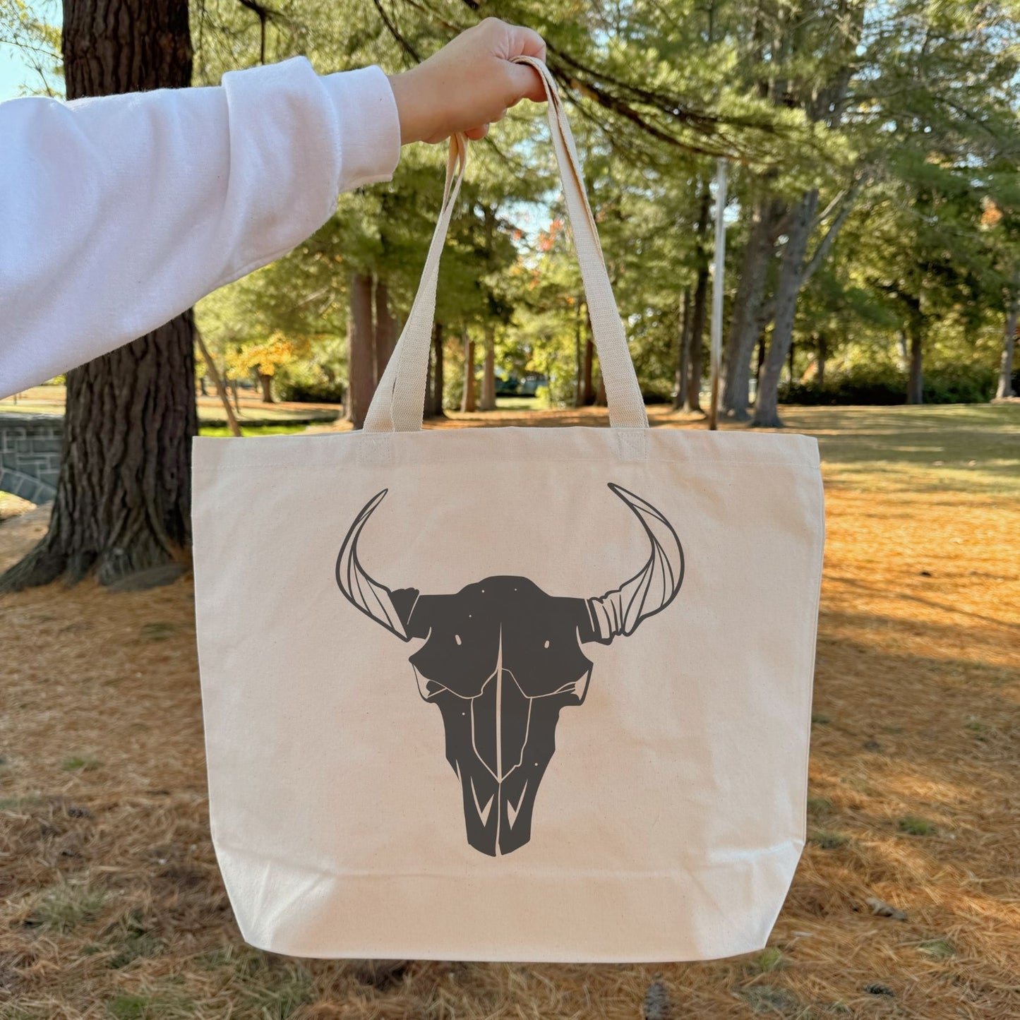 Recycled Canvas Tote Bag - Bull Head