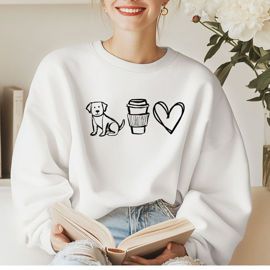Dogs, Coffee & Love Comfort Colors Crewneck