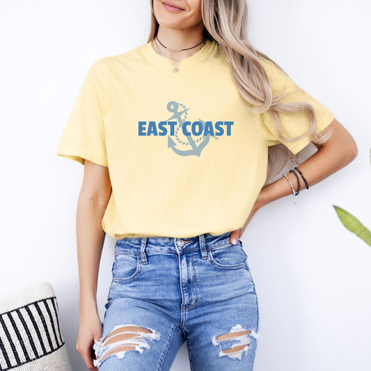 East Coast T-shirt with Anchor in Butter