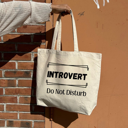 Recycled Canvas Tote Bag - Introvert Do Not Disturb