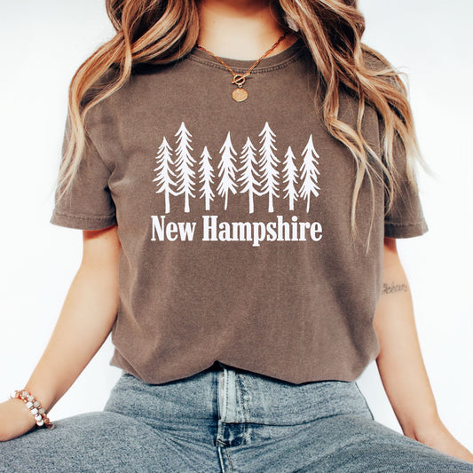 New Hampshire with Trees on Espresso Comfort Colors