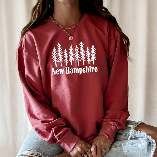 New Hampshire Trees on Comfort Colors Crewneck