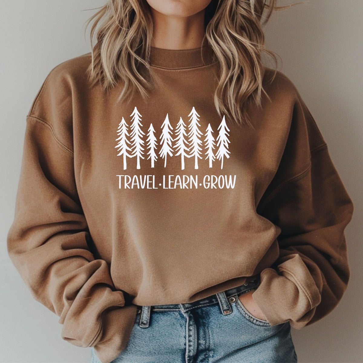 Travel.Learn.Grow Comfort Colors Crewneck