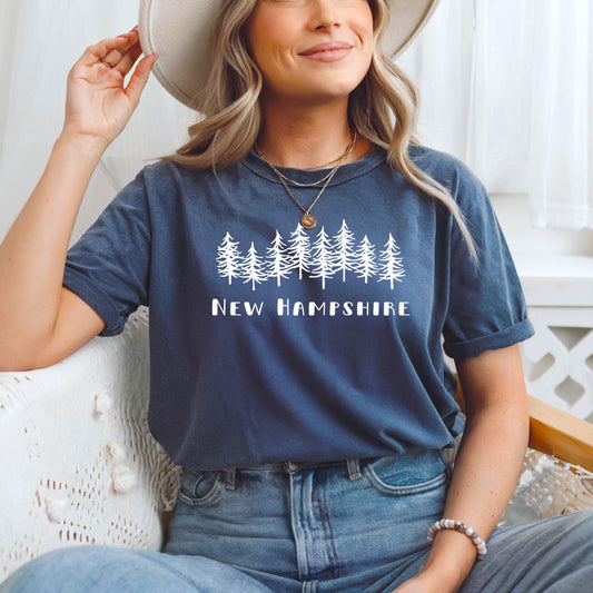 New Hampshire Trees T-shirt in Denim