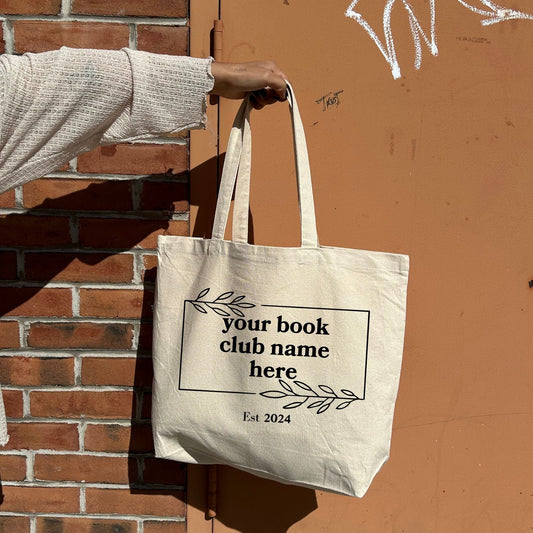 Recycled Canvas Tote Bag - Book Club